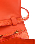 Snakeskin Medium Classic Box Flap Orange