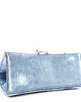 Nappa Denim Printed Small Hourglass Top Handle Bag Denim Blue