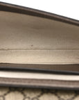 GG Supreme Monogram Textured Dollar Calfskin Web Mini Ophidia Envelope Shoulder Bag Beige Ebony New Acero