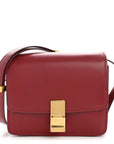 Box Calfskin Small Classic Box Flap Bag Red