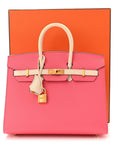 Epsom Horseshoe Birkin Sellier 25 Rose Azalee Nata