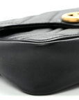 Calfskin Matelasse Super Mini GG Marmont Shoulder Bag Black