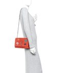 Suede Star Medium Classic Monogram Kate Satchel Berry Red