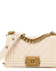 Caviar Quilted Small Boy Flap White