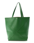 Shiny Calfskin XL Puzzle Fold Tote Tropical Green