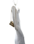 Metallic Nappa Small Devotion Envelope Top Handle Bag Gold