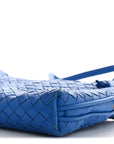 Nappa Intrecciato Double Compartment Crossbody Bag Atlantic Blue