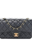Lambskin Quilted Mini Rectangular Flap Black