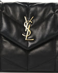 Lambskin Quilted Toy Loulou Puffer Monogram Chain Satchel Black