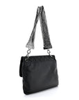 Lambskin Quilted Chain Mail Shoulder Bag Black