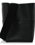 Soft Grained Calfskin Sangle Bucket Bag Black