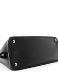 Saffiano Lux Medium Galleria Double Zip Black Black