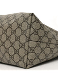 GG Supreme Monogram Textured Calfskin Web Medium Ophidia Shopping Tote Beige Ebony New Acero