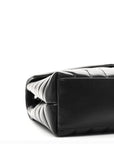 Calfskin Y Quilted Monogram Monochrome Small Loulou Chain Satchel Black