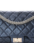 Metallic Aged Calfskin Quilted 2.55 Reissue 228 Flap Blue