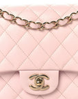 Caviar Quilted Medium Double Flap Light Pink