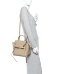 Grained Calfskin Micro Belt Bag Light Taupe