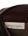 Grained Calfskin Zip Around Wallet Burgundy Black