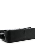 Lambskin Quilted Jumbo Double Flap Black