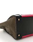 Snakeskin Smooth Calfskin Mini Tri-Color Luggage Fuchsia
