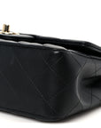 Lambskin Quilted Mini Rectangular Flap Black