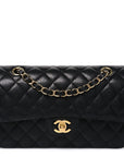 Caviar Quilted Small Double Flap Black