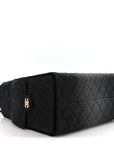 Washed Denim Quilted Medium CHNL 25 Handbag Black