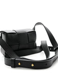 Lambskin Maxi Intrecciato Extra Mini Cassette Crossbody Bag Black