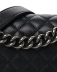 Caviar Quilted Small Boy Flap Black