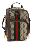 GG Supreme Monogram Web Mini Ophidia Double Zip Messenger Bag Beige New Acero