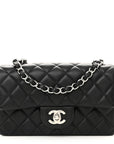 Lambskin Quilted Mini Rectangular Flap Black