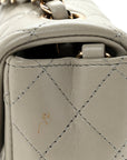 Lambskin Quilted Mini Rectangular Flap Grey