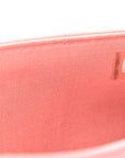 Lambskin Chevron Quilted Trendy CC Wallet On Chain WOC Pink