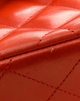 Lambskin Quilted Jumbo Double Flap Red
