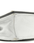 Metallic Grained Calfskin D1ORama Wallet on Chain Pouch Silver