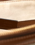 GG Supreme Monogram Azalea Calfskin Small Horsebit 1955 Top Handle Bag Beige Ebony Brown Sugar