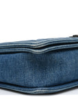 Denim Quilted Large Boy Flap Blue
