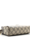 GG Supreme Monogram Textured Calfskin Super Mini Ophidia Shoulder Bag Beige Ebony New Acero