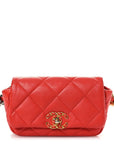 Lambskin Quilted CHNL 19 Waist Bag Red