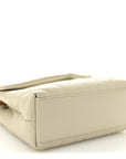 Calfskin Y Quilted Monogram Small Loulou Chain Satchel Blanc Vintage