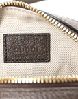 GG Supreme Monogram Textured Dollar Calfskin Web Super Mini Ophidia Top Handle Bowler Bag Beige Ebony New Acero