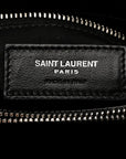 Calfskin Y Quilted Monogram Medium Loulou Chain Satchel Black