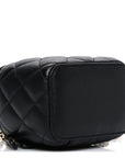 Caviar Quilted Mini Vanity Case With Chain Black