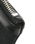 Linen Canvas Rive Gauche Zipped Pouch Black