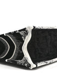 Canvas Embroidered Medium Paris Book Tote Black White