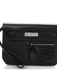 Swift Shiny Niloticus Crocodile Kelly Depeches 25 Pouch Black