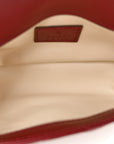Calfskin Matelasse Super Mini GG Marmont Shoulder Bag Rosso Ancora
