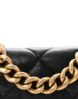 Goatskin Quilted Large CHNL 19 Flap Black