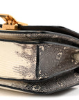 Lizard Small Classic Box Flap Bag Natural
