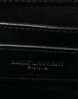 Calfskin Crocodile Embossed Small Classic Monogram Kate Tassel Satchel Black